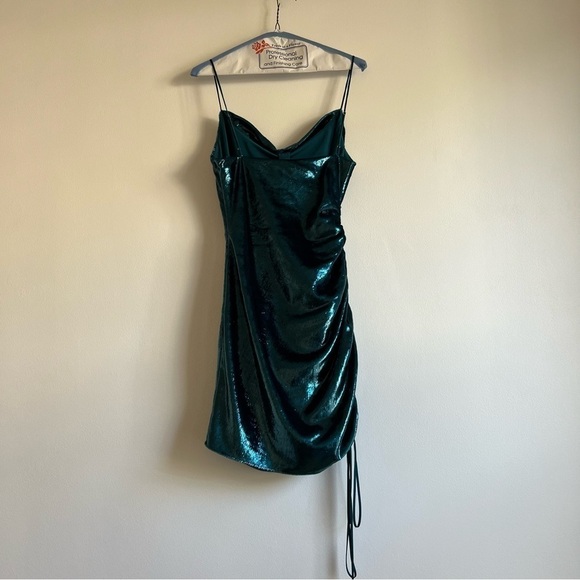 Cinq A Sept Shiny Astrid Dress in Teal Topaz - Picture 13 of 16